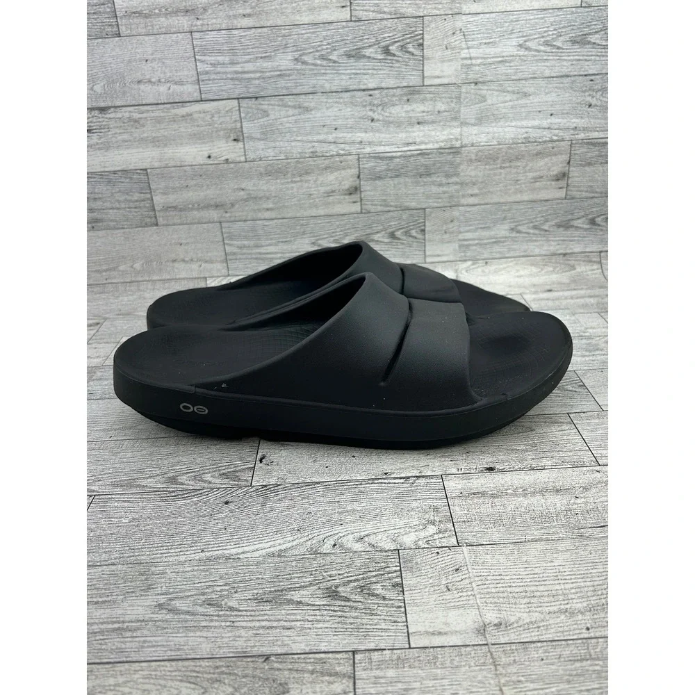 Oofos OOahh Sport Recovery Slides Black Mens 12 Womens 14 EU 45 Sandals Comfort